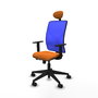 PIQUERAS Y CRESPO Silla de oficina Motilla con mecanismo Sincro/Traslack Azul y Naranja
