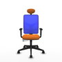 PIQUERAS Y CRESPO Silla de oficina Motilla con mecanismo Sincro/Traslack Azul y Naranja