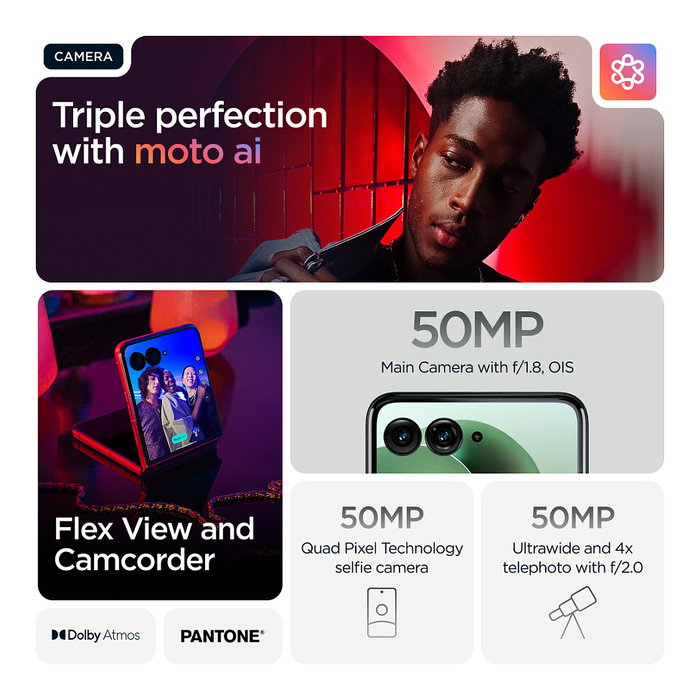 Motorola razr 40 ultra Smartphone Plegable 6.9'' 512GB 12GB RAM Snapdragon 8+ Gen1 Dual SIM Negro