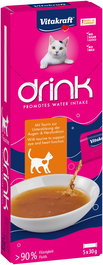Vitakraft Vita Drink Pollo con Taurina Snacks Líquidos para Gato 90% Hidratación 3x30g