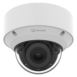 Hanwha Cámara IP de Seguridad Wisenet Q AI Minidomo Exterior 5MP 3.2-10.2mm motorizado IR 30m WDR 120dB H.265 IK10 IP66 PoE para Detección de Persona/Vehículo