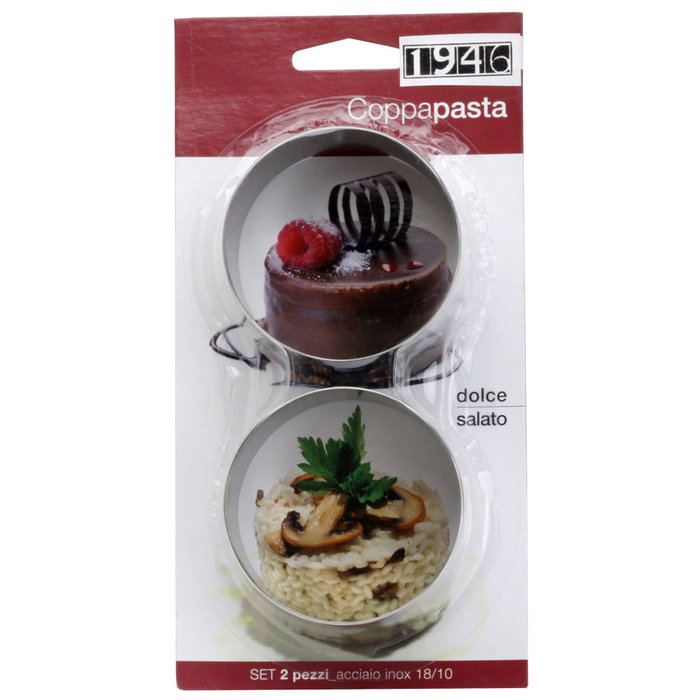 1946 Set 2 Moldes Emplatar 1946 diámetro 7.5 cm Acero Inoxidable 18/10