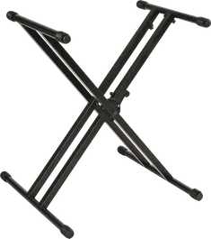 Quiklok QL746 Soporte Teclado "X" Doble Perfil Largo Acero Negro Altura Regulable