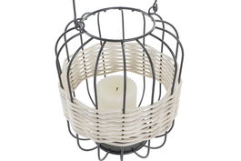 DKD Home Decor Portavelas Colonial Natural Negro Hierro y Ratan 20 x 23 x 20 cm (2 Unidades)