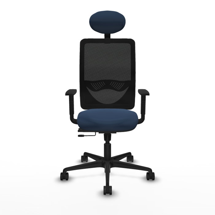 PIQUERAS Y CRESPO Silla de oficina Zulema con mecanismo Sincro/Traslack, Azul marino y Negro