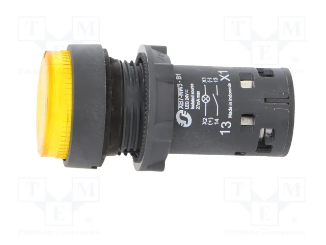 SCHNEIDER ELECTRIC Interruptor de presión Harmony XB7 22mm Amarillo LED 24V