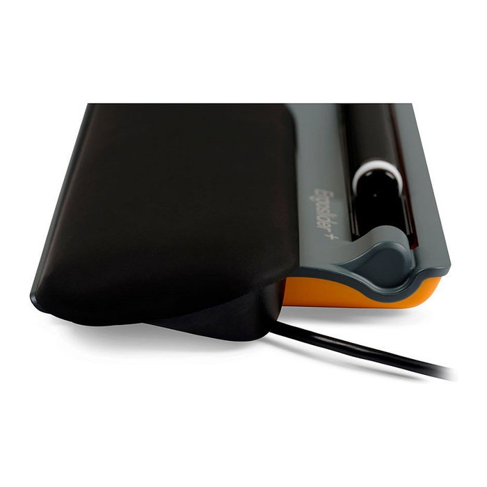 BakkerElkhuizen ErgoSlider+ Ratón Ergonómico Ambidiestro, 1600 DPI Laser, 5 Botones Programables, Color Negro/Gris/Amarillo, Cable 1.4 m, BNEESLDG