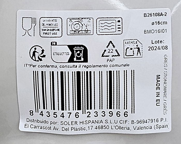 La Mediterranea Bol 16 cm Irys Monaco Brillo (24 Unidades)