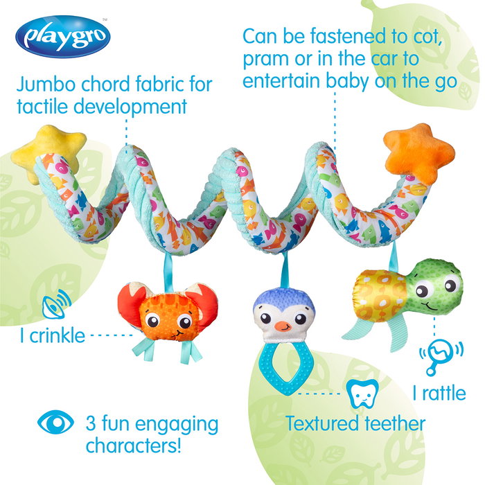 Playgro Ocean Adventure Twirly Whirly 0188664 Mordedor Texturizado con Amigos Marinos para Bebé (Multilenguaje) Playgro Ocean Adventure Twirly Whirly 0188664 Mordedor Texturizado con Amigos Marinos para Bebé (Multilenguaje)