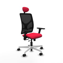PIQUERAS Y CRESPO Silla de oficina Motilla con mecanismo Sincro/Traslack, Rojo y Negro