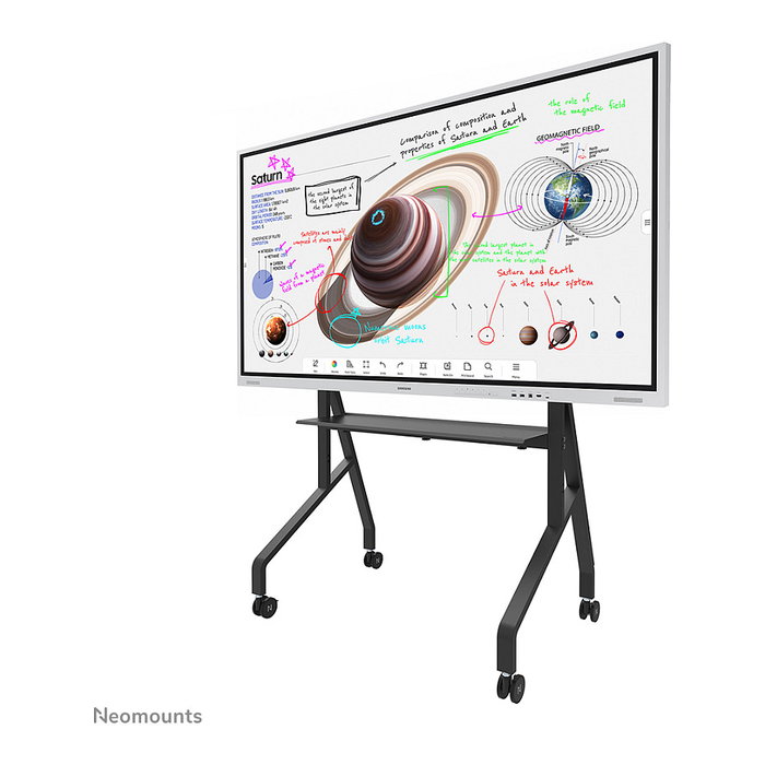 Neomounts FL50-525BL1 Carro TV Móvil con Ruedas para Pantallas de 55 a 86 Pulgadas, Soporte de Suelo, Negro