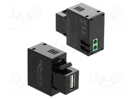 DeLOCK 86505 Módulo Keystone con puerto de carga USB Tipo-A 5 W Negro