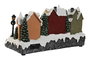 DKD Home Decor Ciudad Navidad Tradicional con Movimiento Musical, Luces LED, Multicolor, Resina, 18.5x32x19 cm
