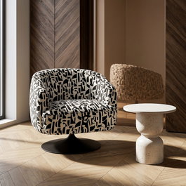 Sillón Giratorio Negro-Blanco 73 X 80 X 73 cm