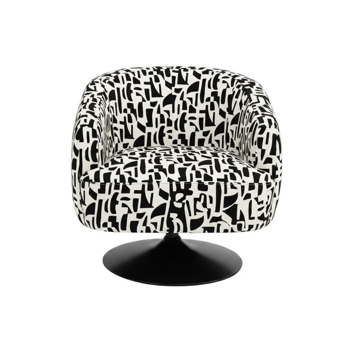Sillón Giratorio Negro-Blanco 73 X 80 X 73 cm