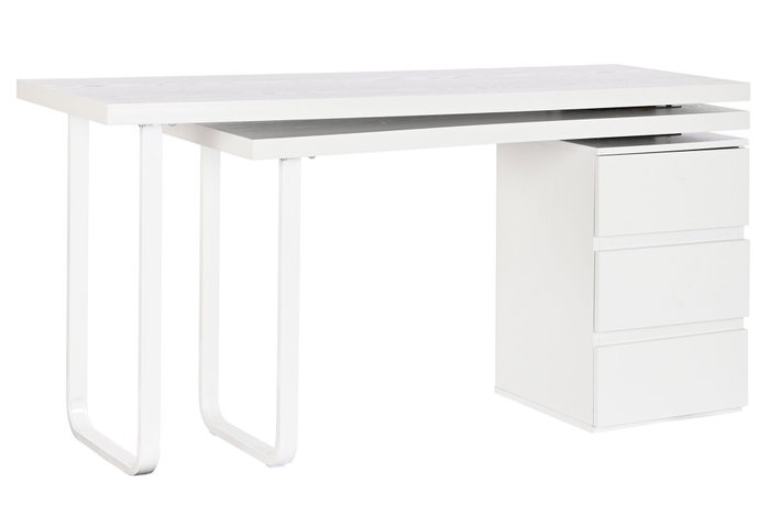 DKD Home Decor Escritorio Moderno Blanco Natural MDF Metal 120 x 75 x 150 cm DKD Home Decor Escritorio Moderno Blanco Natural MDF Metal 120 x 75 x 150 cm