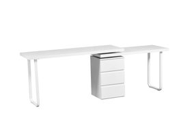 DKD Home Decor Escritorio Moderno Blanco Natural MDF Metal 120 x 75 x 150 cm