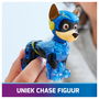 Spin Master PAW Patrol: La Superpelícula - Coche Transformable Deluxe con Figura de Chase - Vehículo Superhéroe con Luces y Sonidos - Ref. 6067497