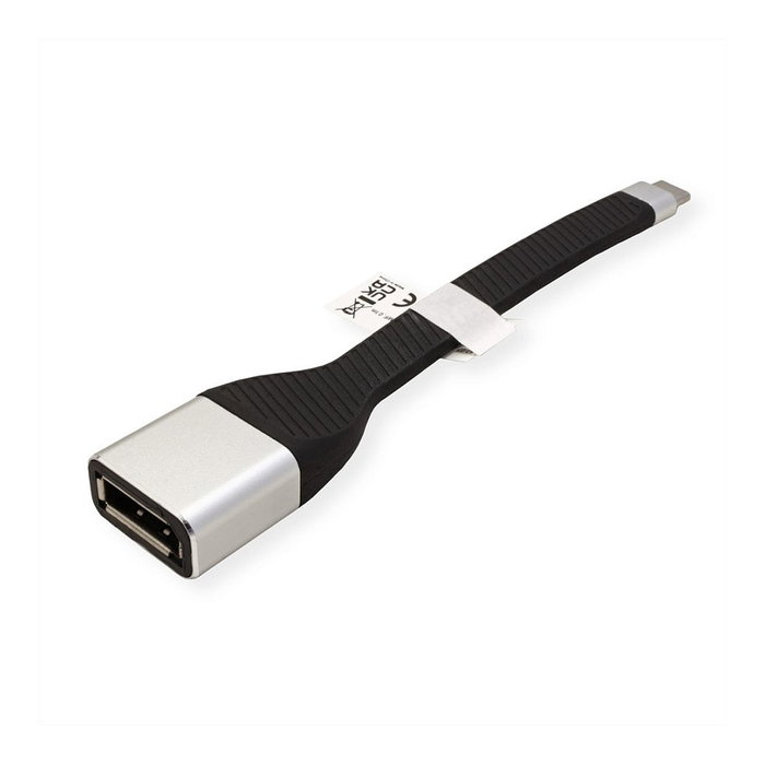 ROLINE Adaptador de Display USB-C a DisplayPort (Hembra) 12033240, 0.13 m, 4K UHD 3840x2160 a 60Hz, Negro ROLINE Adaptador de Display USB-C a DisplayPort (Hembra) 12033240, 0.13 m, 4K UHD 3840x2160 a 60Hz, Negro