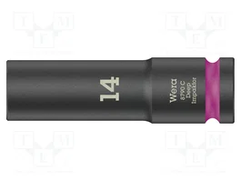 WERA Vaso de percusión de 6 ángulos HEX 14mm 1/2 pulgada larga