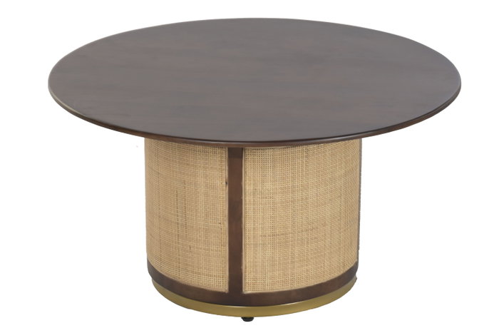 DKD Home Decor Sixties Mesa Centro Mango y Fibra Marron Oscuro Natural 85x85x47 cm DKD Home Decor Sixties Mesa Centro Mango y Fibra Marron Oscuro Natural 85x85x47 cm