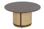 DKD Home Decor Sixties Mesa Centro Mango y Fibra Marron Oscuro Natural 85x85x47 cm