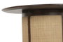 DKD Home Decor Sixties Mesa Centro Mango y Fibra Marron Oscuro Natural 85x85x47 cm