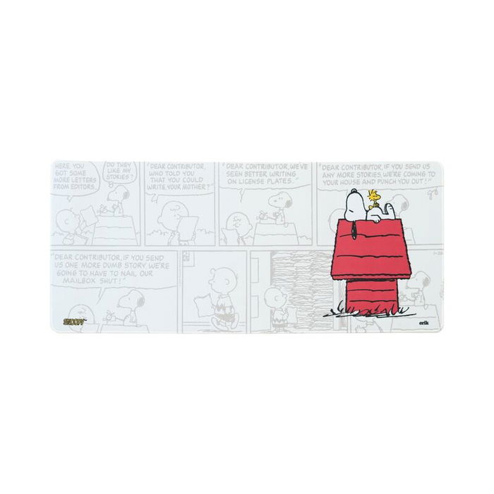 ERIK Alfombrilla Gaming Snoopy 80x35cm, Tapete Impermeable para Teclado y Ratón con Base Antideslizante