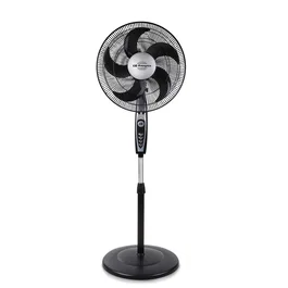 Orbegozo SF 0149 Ventilador de Pie Negro, 40 cm (5 Aspas), 3 Velocidades, Oscilante, Cabezal Inclinable, Altura Regulable hasta 128 cm, 60 W
