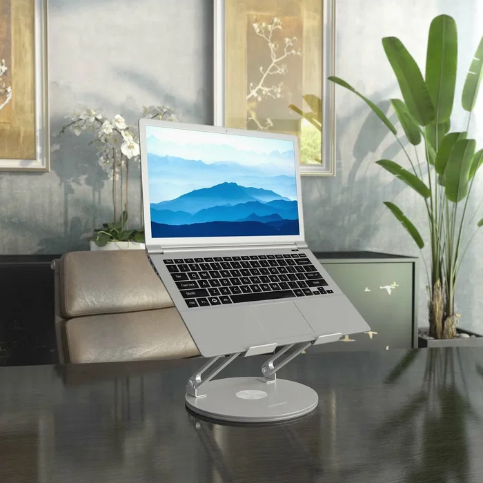 Aisens Soporte de Sobremesa XL Giratorio para Portátil y Tableta 10-17 pulgadas, Plata