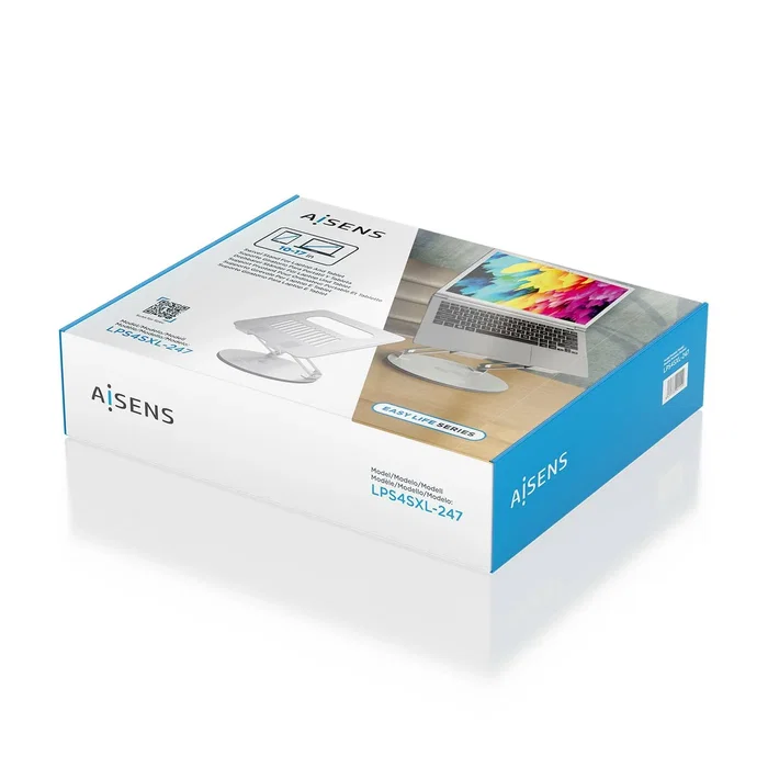 Aisens Soporte de Sobremesa XL Giratorio para Portátil y Tableta 10-17 pulgadas, Plata