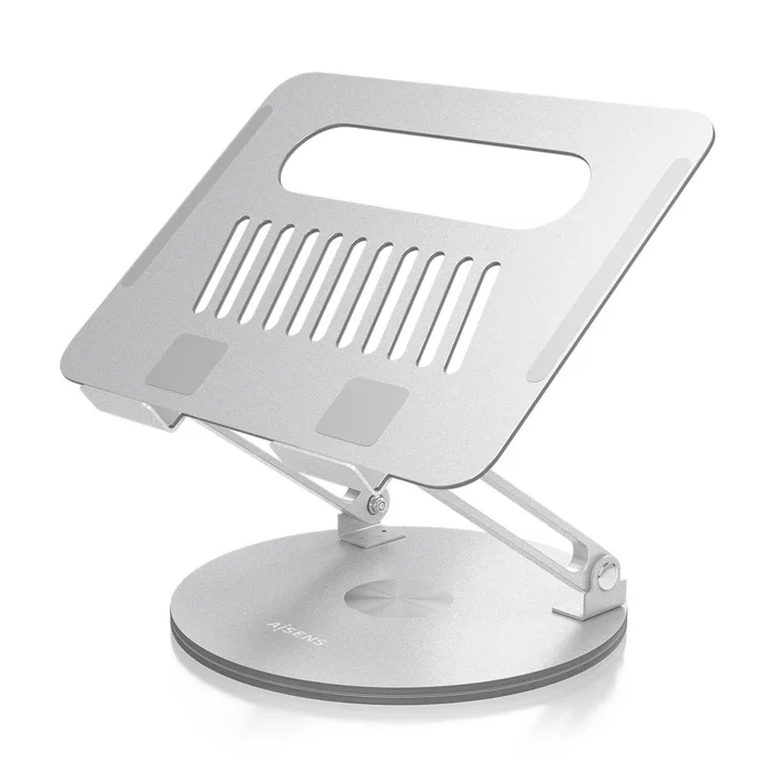 Aisens Soporte de Sobremesa XL Giratorio para Portátil y Tableta 10-17 pulgadas, Plata