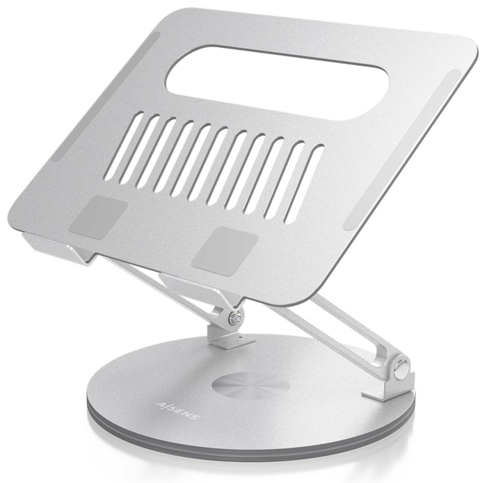 Aisens Soporte de Sobremesa XL Giratorio para Portátil y Tableta 10-17 pulgadas, Plata
