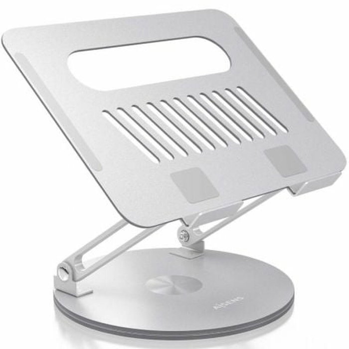 Aisens Soporte de Sobremesa XL Giratorio Ajustable para Portátil/Tablet 10-17 Pulgadas, Plata