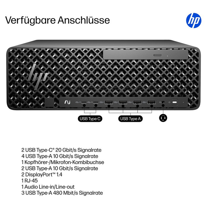 HP Workstation Z2 SFF G1i CU9-285K con Intel Core i9, 64GB RAM, 1TB SSD, NVIDIA RTX Pro 4000, Windows 11 Pro