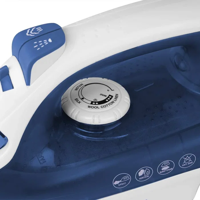 Orbegozo SV 2250 Plancha de Vapor y Seco, 2200W, Suela de Cerámica, Antigoteo, Autolimpieza, Vapor Vertical, Depósito 280ml, Color Azul y Blanco