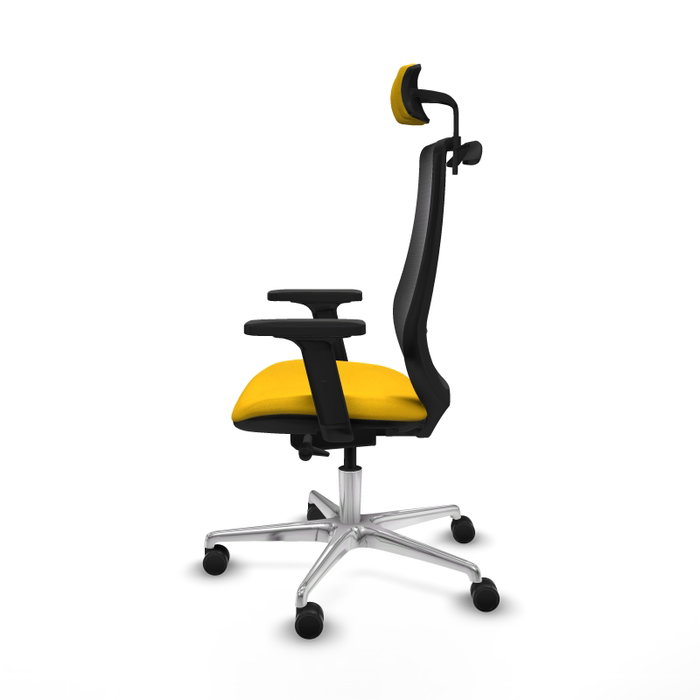 PIQUERAS Y CRESPO Silla de oficina Mardos con mecanismo Sincro/Traslack, Amarillo/Negro