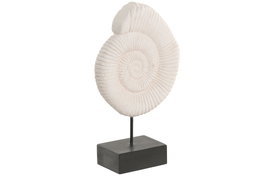 DKD Home Decor Decoración de Caracola en Cemento y Metal Blanco