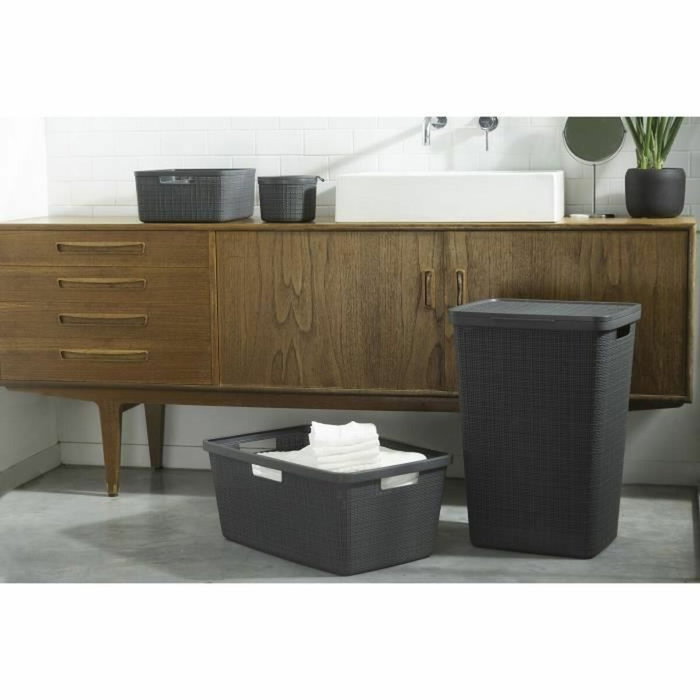 Curver Cesta para la ropa sucia Yute 46 L - Gris
