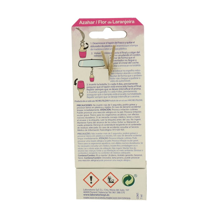 Laboratorio SYS Ambientador de Azahar para Coche 7 ml