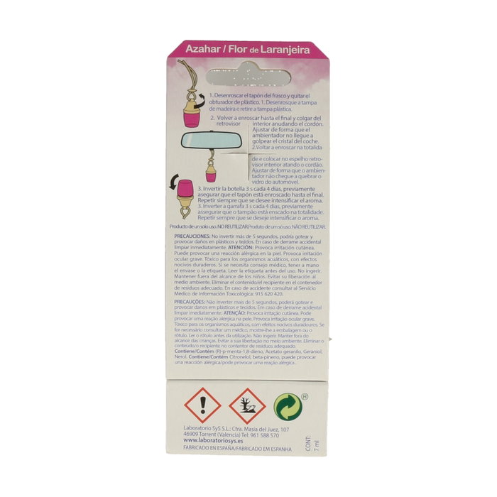 Laboratorio SYS Ambientador de Azahar para Coche 7 ml