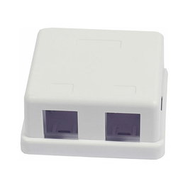 Synergy21 Modulträger AP Dosen para 2xTP-Modul, Reinweiss, Synergy 21