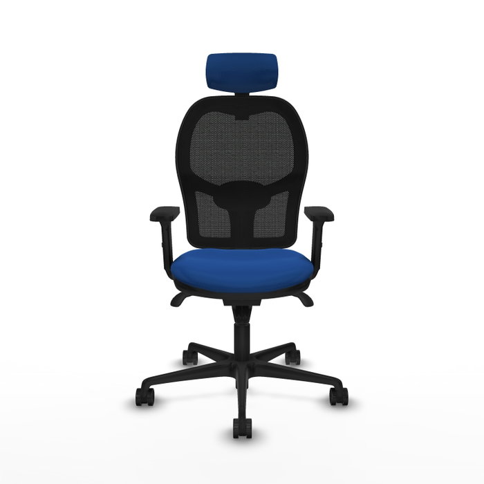 PIQUERAS Y CRESPO Silla de oficina Jorquera con mecanismo Sincro, Azul y Negro