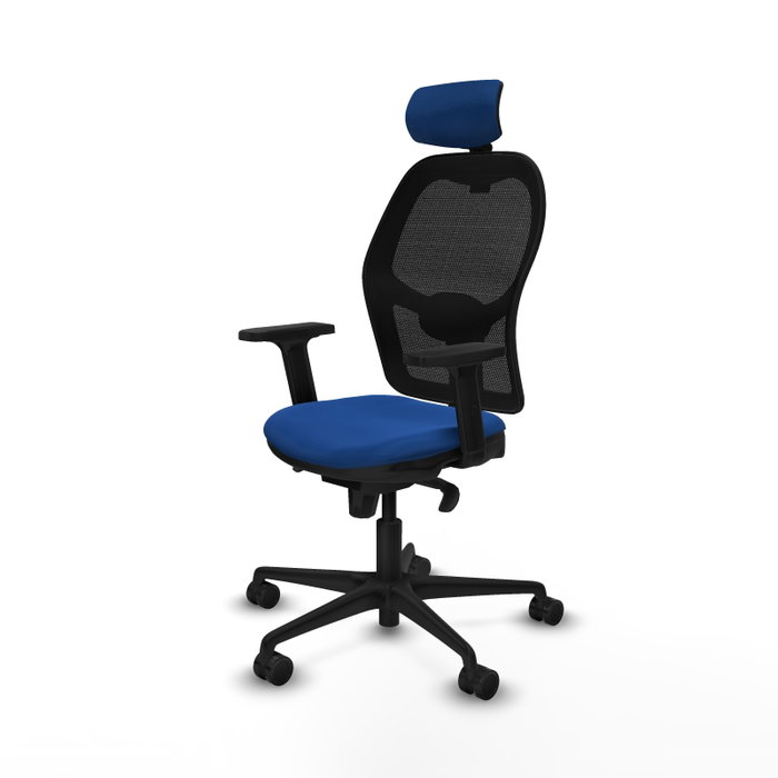 PIQUERAS Y CRESPO Silla de oficina Jorquera con mecanismo Sincro, Azul y Negro