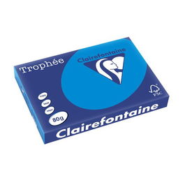 Papel De Color A3 Clairefontaine Trophee 80G 500H Vivo Azul Turquesa