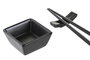 DKD Home Decor Set de Sushi de Bambú y Gres Natural y Negro