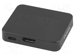 Lanberg divisor HDMI a 2x HDMI 4K + USB-C negro