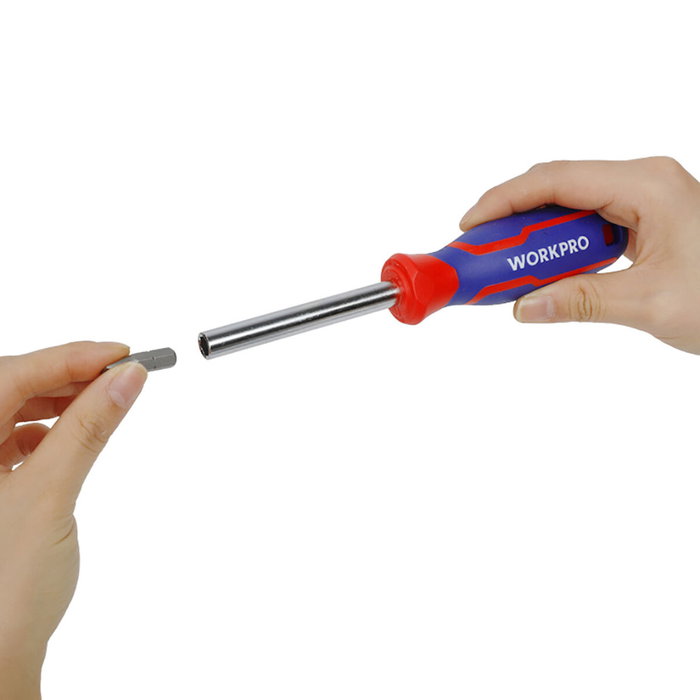 Workpro Mango destornillador de punta magnética de ¼ pulg