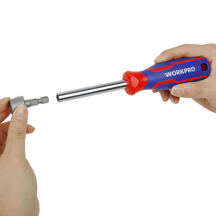 Workpro Mango destornillador de punta magnética de ¼ pulg