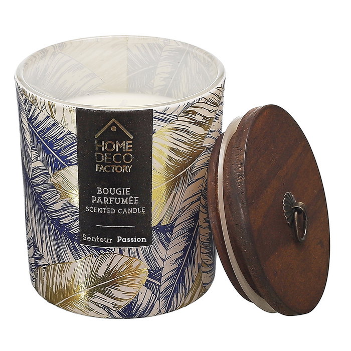 Home Deco Factory Vela Perfumada Wild Colección Natural Wild, Aroma Surtido (Camelia/Exotique/Passion) con Tapa de Madera, 130g, Duración 18h, 8.5cm de Altura